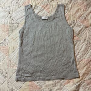chantalg vintage y2k sparkly metallic silver tank top medium